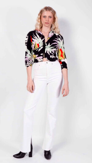 Jean Eva Split White